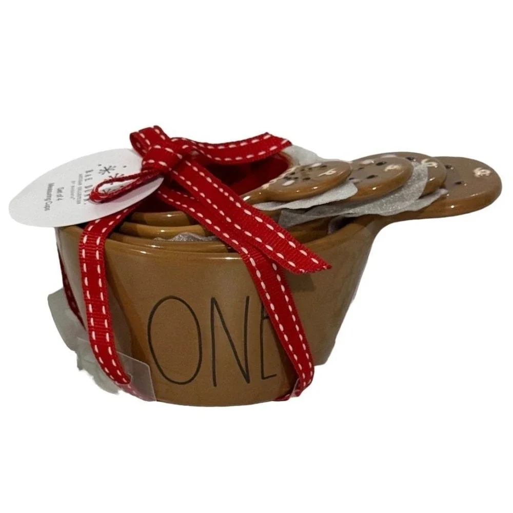 Rae Dunn Artisan Gingerbread Measuring Cups Set of 4- Holiday‎ Christmas New